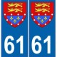 61 Orne autocollant plaque blason armoiries stickers département normandie