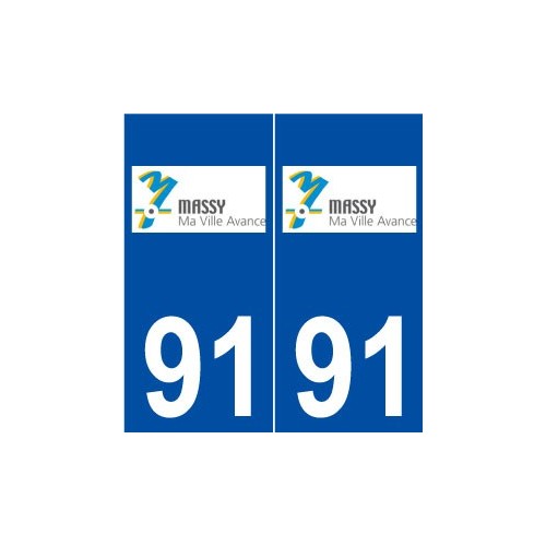 91 Massy logo autocollant plaque stickers ville