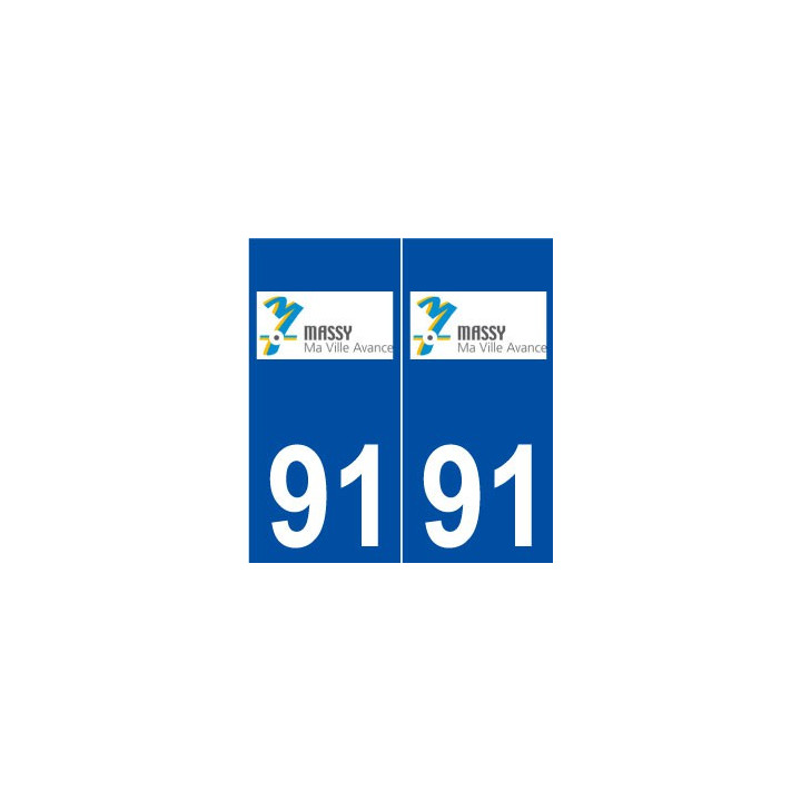 91 Massy logo autocollant plaque stickers ville