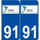 91 Massy logo autocollant plaque stickers ville