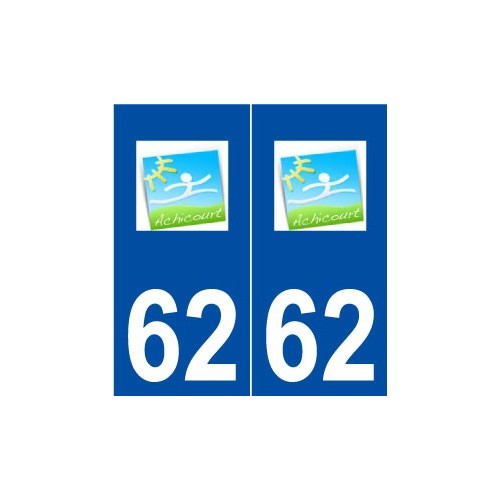 62 Achicourt logo autocollant plaque stickers ville