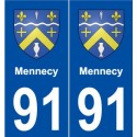 91 Mennecy blason autocollant plaque stickers ville
