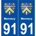 91 Mennecy blason autocollant plaque stickers ville