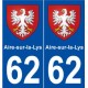62 Aire-sur-la-Lys blason autocollant plaque stickers ville