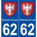 62 Aire-sur-la-Lys blason autocollant plaque stickers ville