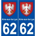62 Aire-sur-la-Lys blason autocollant plaque stickers ville