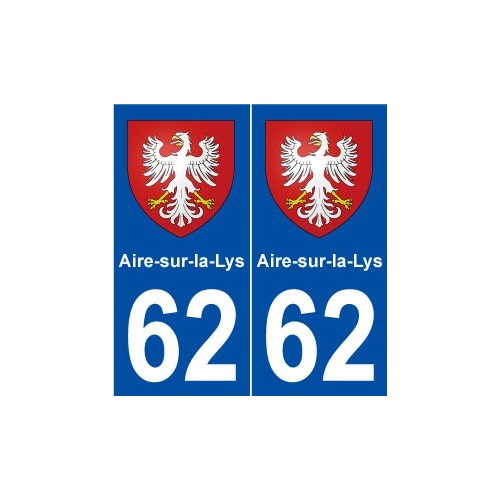 62 Aire-sur-la-Lys blason autocollant plaque stickers ville