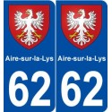 62 Aire-sur-la-Lys blason autocollant plaque stickers ville