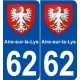 62 Aire-sur-la-Lys blason autocollant plaque stickers ville