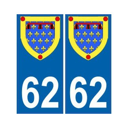 62 Pas-de-Calais autocollant plaque blason armoiries stickers département