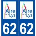 62 Aire-sur-la-Lys logo autocollant plaque stickers ville