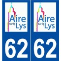 62 Aire-sur-la-Lys logo autocollant plaque stickers ville