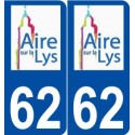 62 Aire-sur-la-Lys logo autocollant plaque stickers ville