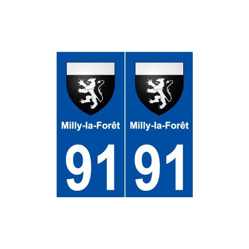 91 Milly-la-Forêt blason autocollant plaque stickers ville