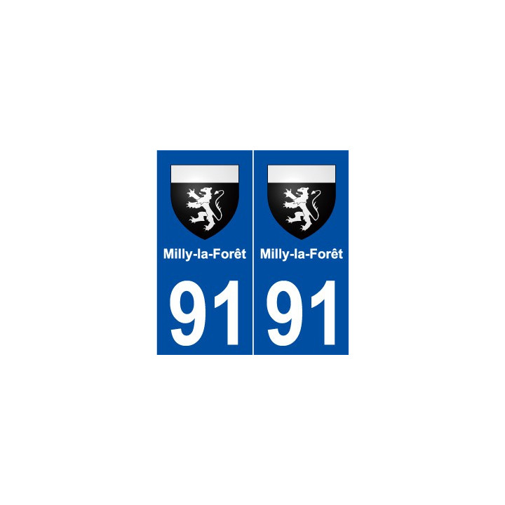 91 Milly-la-Forêt blason autocollant plaque stickers ville