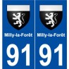 91 Milly-la-Forêt blason autocollant plaque stickers ville