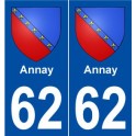 62 Annay blason autocollant plaque stickers ville