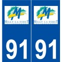91 Milly-la-Forêt logo autocollant plaque stickers ville
