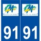 91 Milly-la-Forêt logo autocollant plaque stickers ville