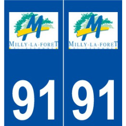 91 Milly-la-Forêt logo autocollant plaque stickers ville