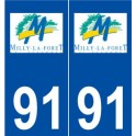 91 Milly-la-Forêt logo autocollant plaque stickers ville
