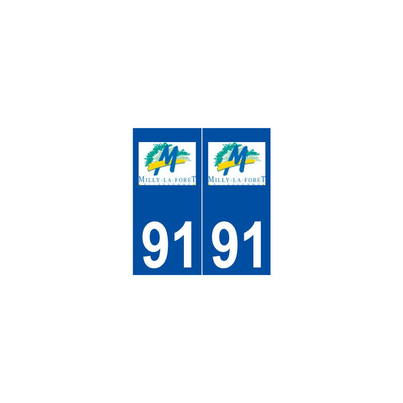 91 Milly-la-Forêt logo autocollant plaque stickers ville