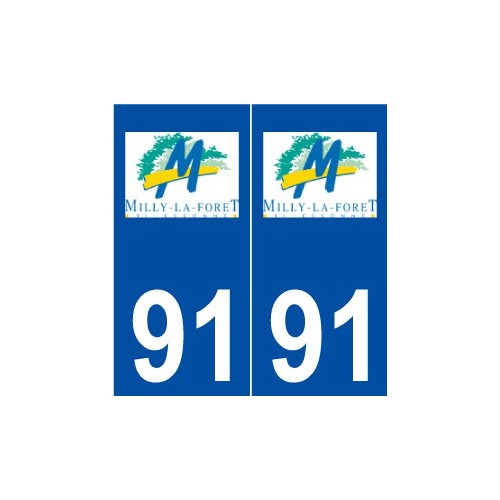 91 Milly-la-Forêt logo autocollant plaque stickers ville