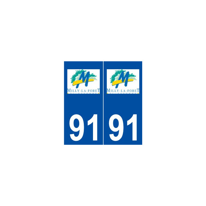91 Milly-la-Forêt logo autocollant plaque stickers ville