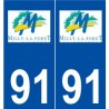 91 Milly-la-Forêt logo autocollant plaque stickers ville