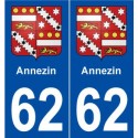 62 Annezin blason autocollant plaque stickers ville
