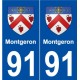 91 Montgeron blason autocollant plaque stickers ville