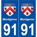 91 Montgeron blason autocollant plaque stickers ville