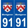 91 Montgeron blason autocollant plaque stickers ville