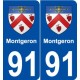 91 Montgeron blason autocollant plaque stickers ville
