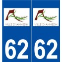62 Annezin logo autocollant plaque stickers ville