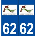 62 Annezin logo autocollant plaque stickers ville