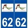 62 Annezin logo autocollant plaque stickers ville
