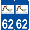 62 Annezin logo autocollant plaque stickers ville