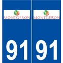 91 Montgeron logo autocollant plaque stickers ville