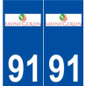 91 Montgeron logo autocollant plaque stickers ville