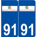 91 Montgeron logo autocollant plaque stickers ville