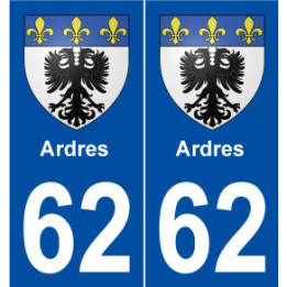 62 Ardres blason autocollant plaque stickers ville