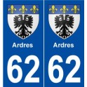 62 Ardres blason autocollant plaque stickers ville