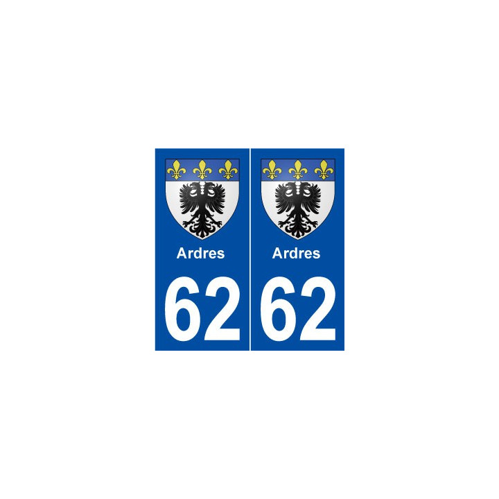 62 Ardres blason autocollant plaque stickers ville