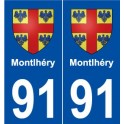 91 Montlhéry blason autocollant plaque stickers ville