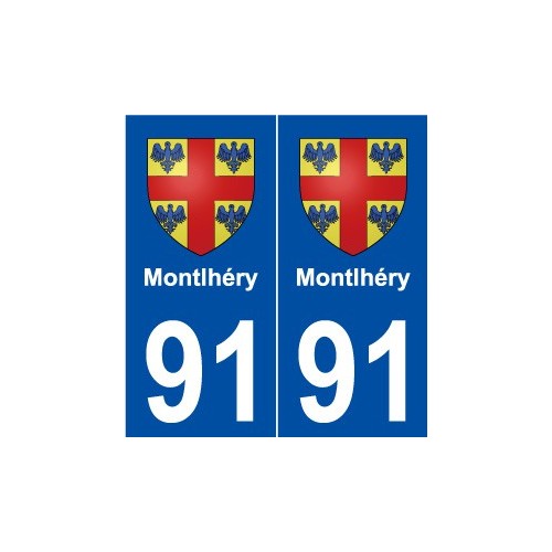 91 Montlhéry blason autocollant plaque stickers ville