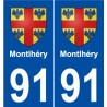 91 Montlhéry blason autocollant plaque stickers ville