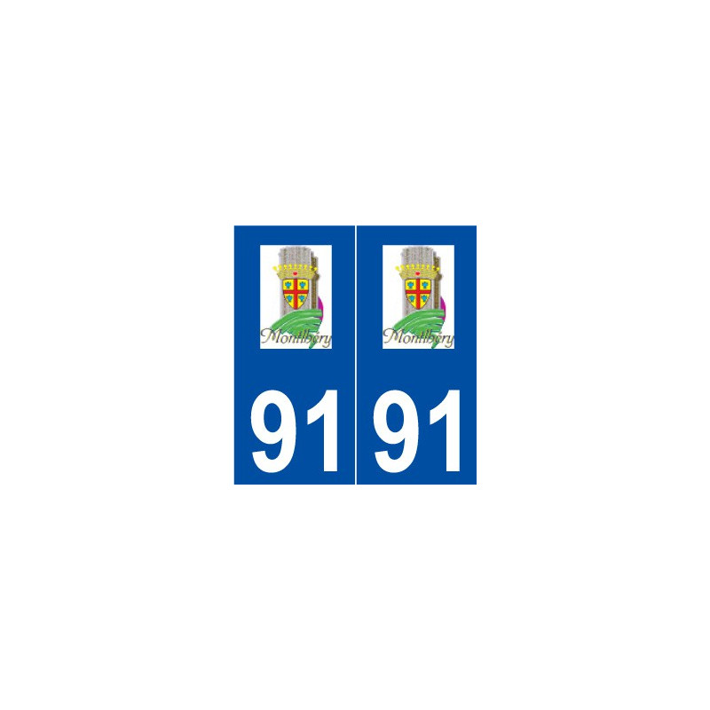 91 Montlhéry logo autocollant plaque stickers ville