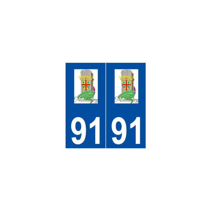 91 Montlhéry logo autocollant plaque stickers ville