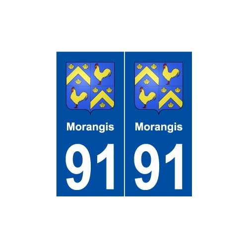 91 Morangis blason autocollant plaque stickers ville
